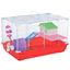 PawHut Jaula para Hámster Casa para Hámster 47x30x27 cm con 1 Piso Comedero Bebedero Rampa Rueda de Ejercicio para Animales Pequeños Blanco y Rojo, , large indicador imagen numero 1