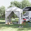 Outsunny Carpa Plegable Gazebo 2x2 m Cenador de Jardín con 4 Paredes Laterales Tela Oxford 2 Puertas 2 Ventanas y Bolsa de Transporte Impermeable para Exterior Terraza Camping Fiestas Blanco, , large indicador imagen numero 2