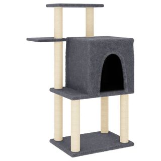 VidaXL Árbol Rascador con postes de sisal y plataformas gris para gatos