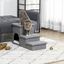 PawHut Escalera para Perros Escalera Rampa para Mascotas de 3 Peldaños con Tapas 3 Cajas de Almacenamiento Cueva y Cojín Lavable para Cama Sofá 73,5x33x40,5 cm Gris, , large indicador imagen numero 2