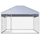 Perrera de exterior con toldo para mascotas color Plateado, , large image number null