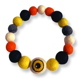 Puppies & Pom Poms Collar con Pompones de Halloween - Ojo Amarillo para Perro