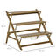 Outsunny Estantería para Plantas de Madera Soporte de Macetas con 3 Estantes Plegables en Forma Escalera para Decoración Interiores y Exteriores 101x83x88 cm Marrón, , large indicador imagen numero 3
