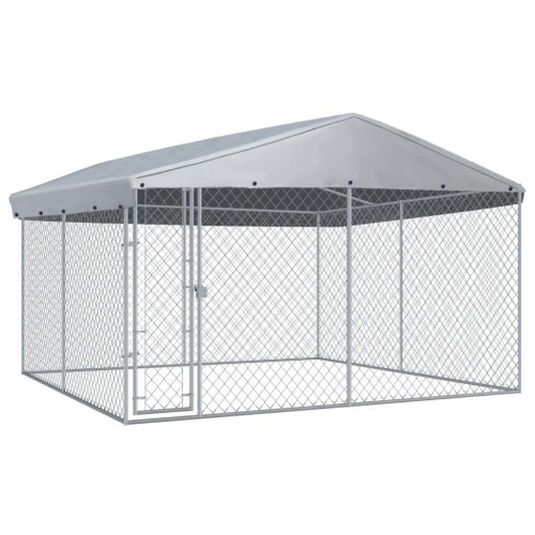 Perrera con toldo protector color Plateado, , large image number null