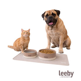 Leeby Alfombrilla Antideslizante Comederos para perros y gatos