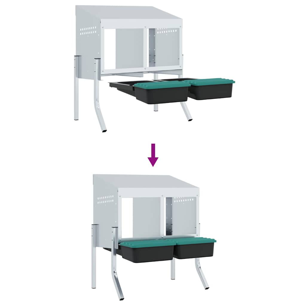 vidaXL Nido para gallinas de patas de acero galvanizado thumbnail