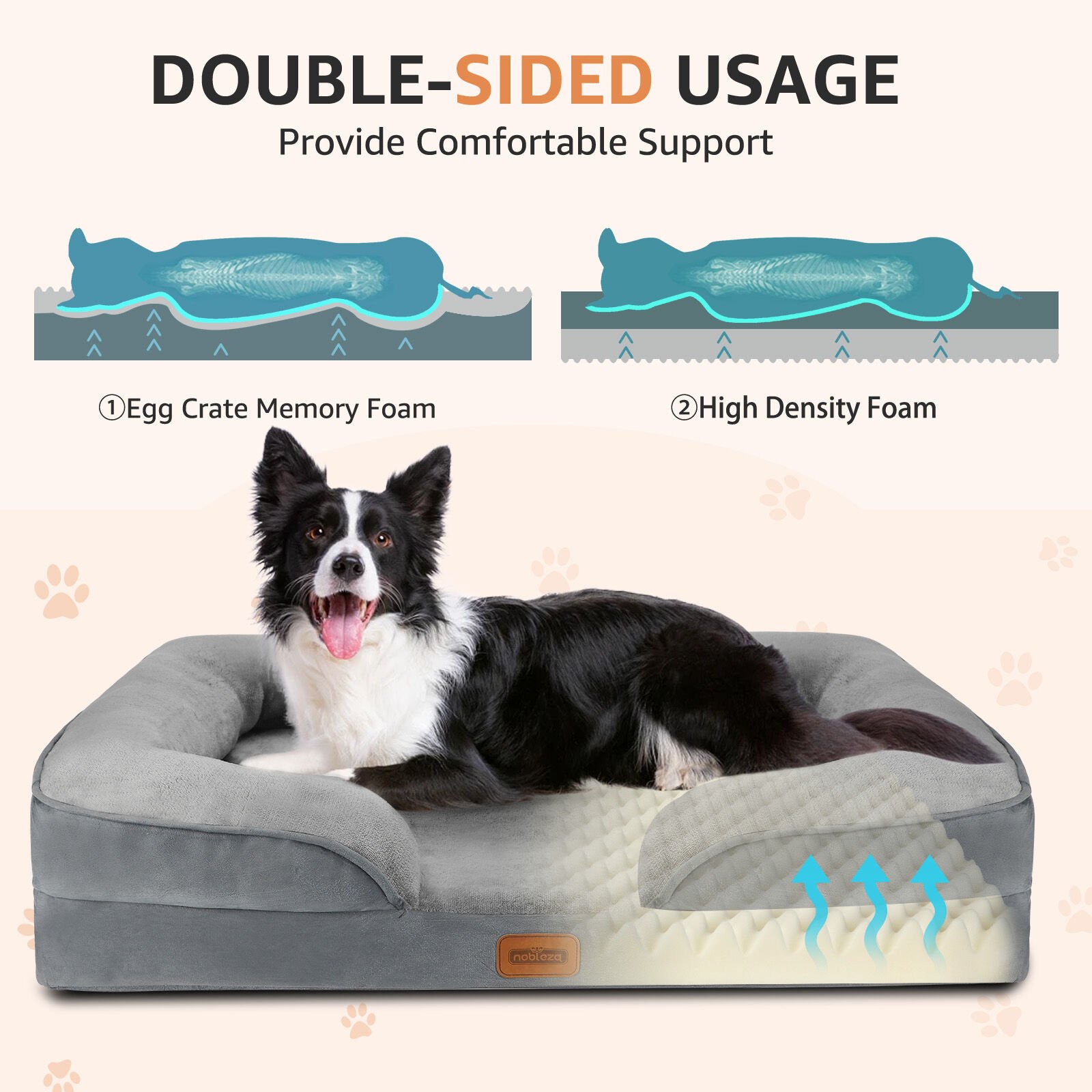 Nobleza Cama Ortopédica gris para Perros thumbnail