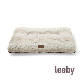 Leeby colchón suave leopardo print para perros