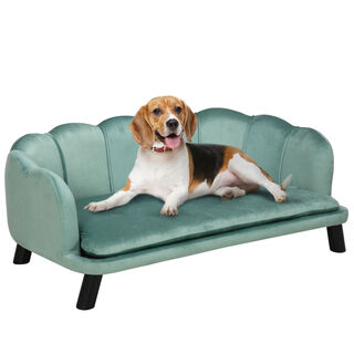 PawHut Sofá Cama Elevado Aguamarina para perros medianos