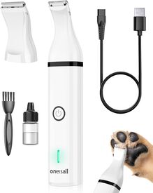 Recortadora de patas Oneisall N5 2 en 1 - Peluquería canina - Peluquería para animales - Cortapelos - Inalámbrica - Recargable - Perros