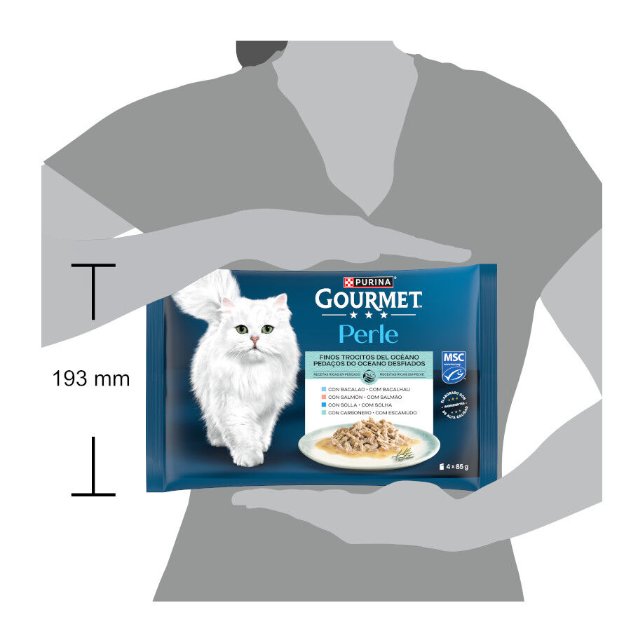 4 sobres x 85 g Gourmet Perle Finos Trocitos del Oc&eacute;ano en salsa sobre para gatos, , large Imagen numero 8