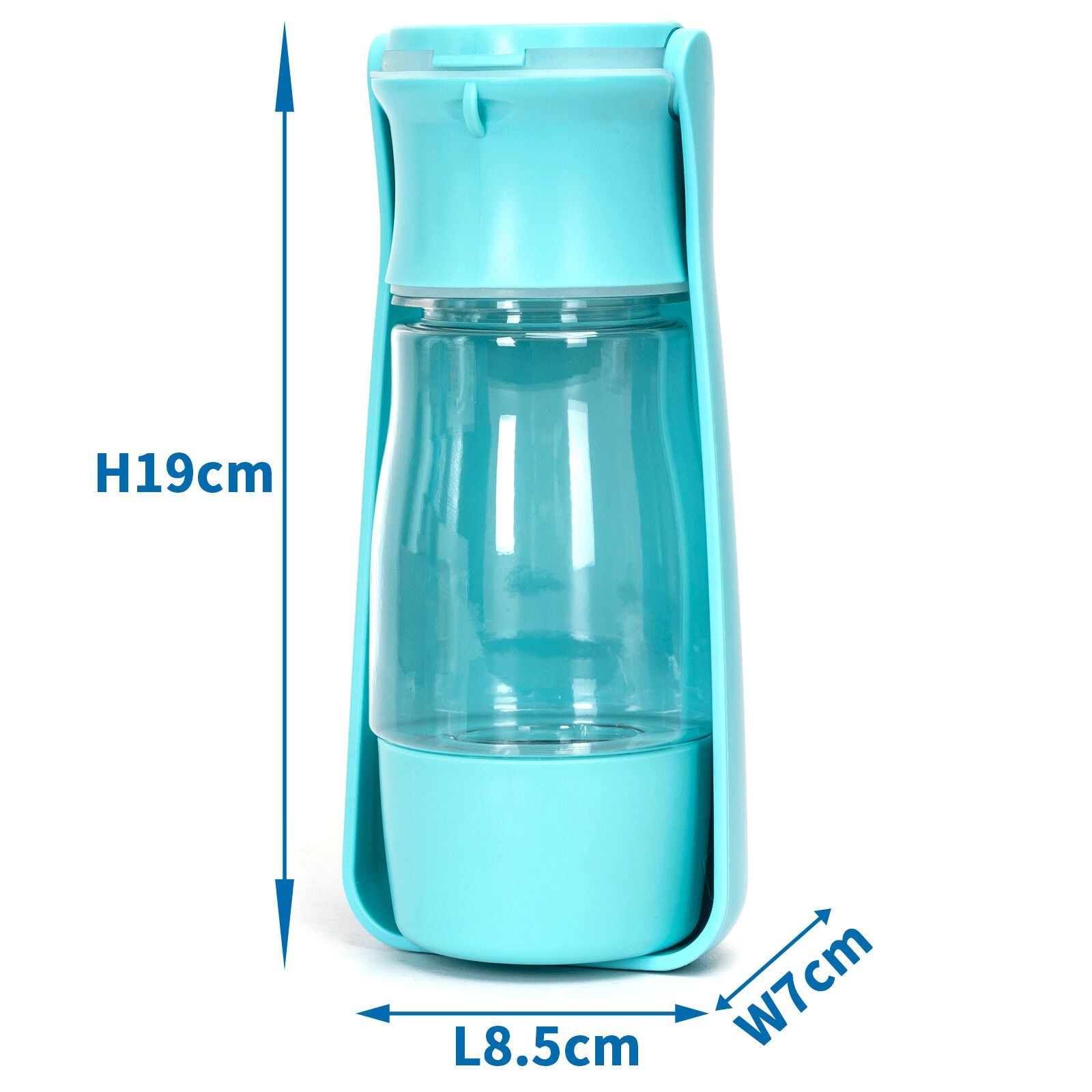 Nobleza 320ML Botella de Agua para Mascotas, 180&deg;Plegable Botellas de Agua para Perro Gato con Bot&oacute;n de Bloqueo y Filtro de Carb&oacute;n Activado para Acampar a Pie Todos los D&iacute;as, , large Imagen numero 3