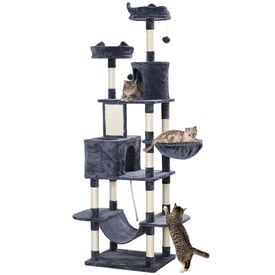 PawHut Árbol para Gatos Gris Oscuro