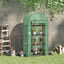 Outsunny Invernadero de Jardín con 4 Estantes Metálicos Puerta Enrollable y Cubierta de PE Vivero Casero de Terraza para Cultivo Plantas Flores Macetas 80x49x160 cm Verde, , large indicador imagen numero 2