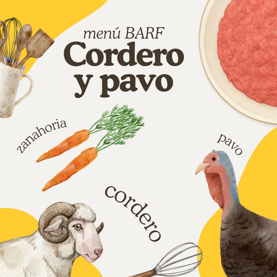 Comida para perros. Men&uacute; barf de cordero y pavo 7,5kg, , large Imagen numero 2
