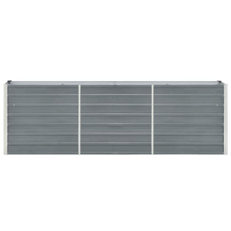 VidaXL Arriate elevado de acero galvanizado gris para jardín thumbnail
