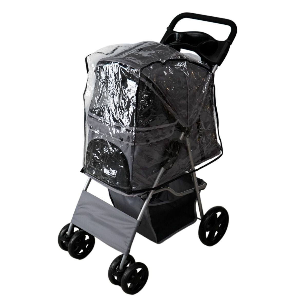 Cochecito para Mascotas con Cubierta de Lluvia - Gris, , large Imagen numero 4
