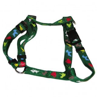 Arnés de nylon con estampado de animales para perros color Verde, Arnés de nylon con estampado de animales para perros color Verde
