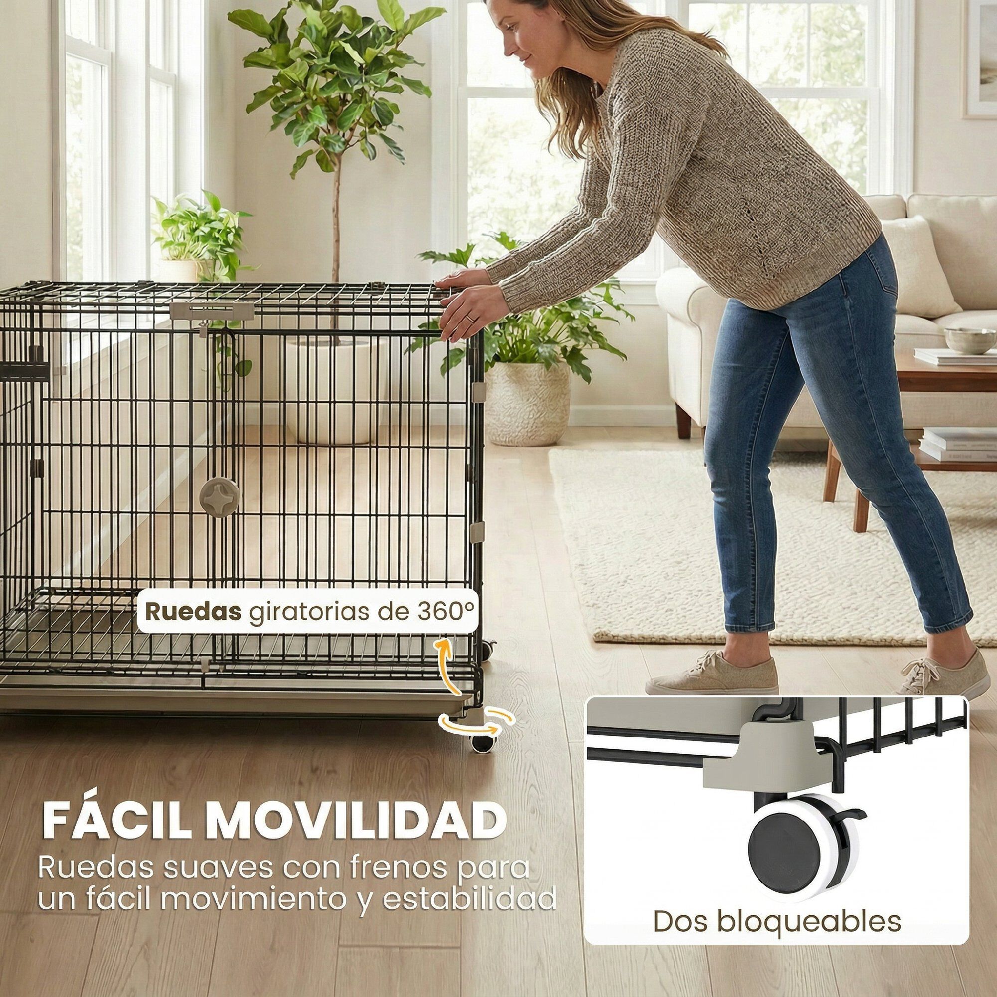 PawHut Jaula para Perro Negro, , large Imagen numero 4
