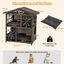 COSTWAY Casa para Gatos de Exterior con Ratán PE, Condominio Elevado de 2 Niveles con 2 Cojines Extraíbles y Ventanas, Refugio para Mascotas con Techo Inclinado, 69 x 40,5 x 70 cm, , large indicador imagen numero 3