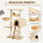 Rascador PawHut con plataforma Sisal natural color Beige, , large image number null