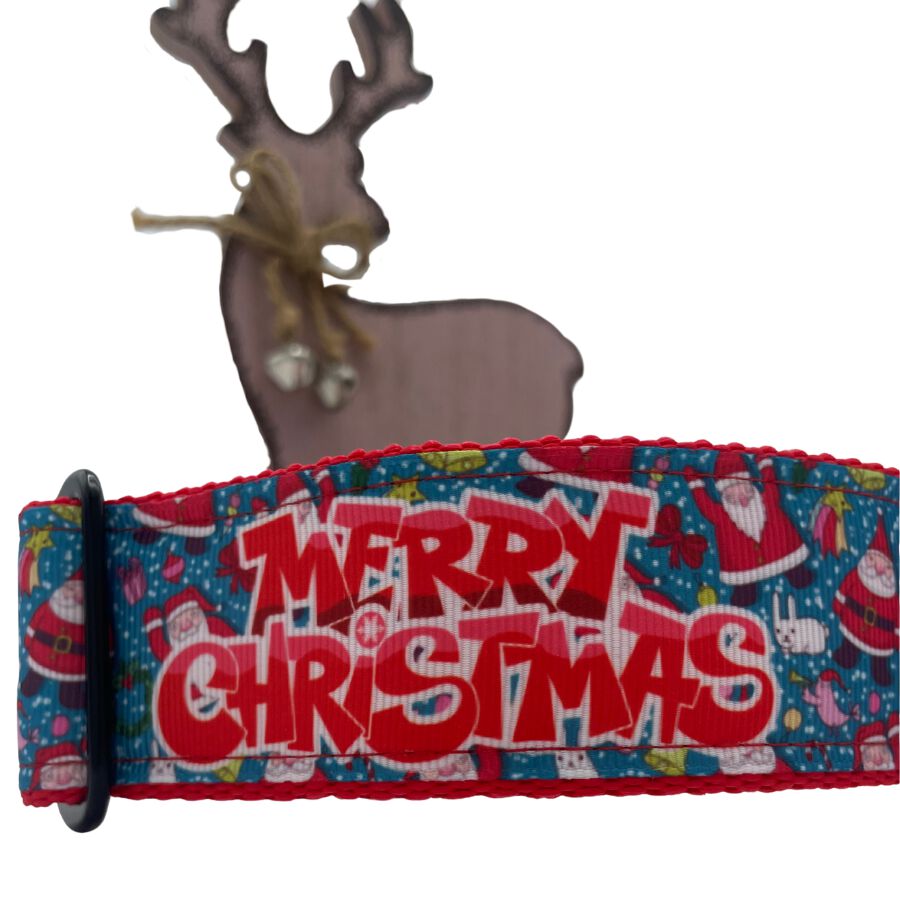 EGV - Collar Martingale Navidad 4 cm ancho, Collar galgo hecho a mano en Espa&ntilde;a (Merry Christmas), , large Imagen numero 5