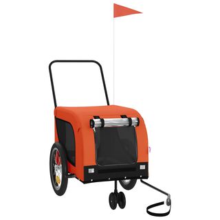VidaXL Remolque bicicleta naranja para perros y gatos