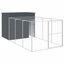 vidaXL Caseta perros con corral acero galvanizado gris 214x1069x181 cm, , large indicador imagen numero 17