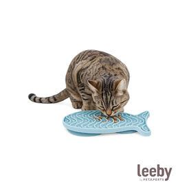 Leeby Alfombrilla de Lamer Pez Azul para gatos