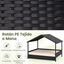 COSTWAY Caseta para Perros Exterior e Interior, Casa Perro de Rat&aacute;n Grande con Dosel, Base Elevada, Coj&iacute;n Removible, Estructura Met&aacute;lica, Cama Elevada para Mascotas, Carga 60 kg, 98 x 69 x 74 cm (Beige), , large indicador imagen numero 3
