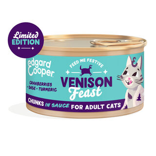 Edgar & Cooper Festive Festín de Venado en Salsa lata para gatos