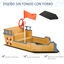Outsunny Arenero Infantil de Madera Diseño de Galeón con 2 Escalones Banco con Almacenaje Bandera y Timón Cajón de Arena de Jardín para Niños de +3 Años 158x78x45,5 cm Natural, , large indicador imagen numero 4