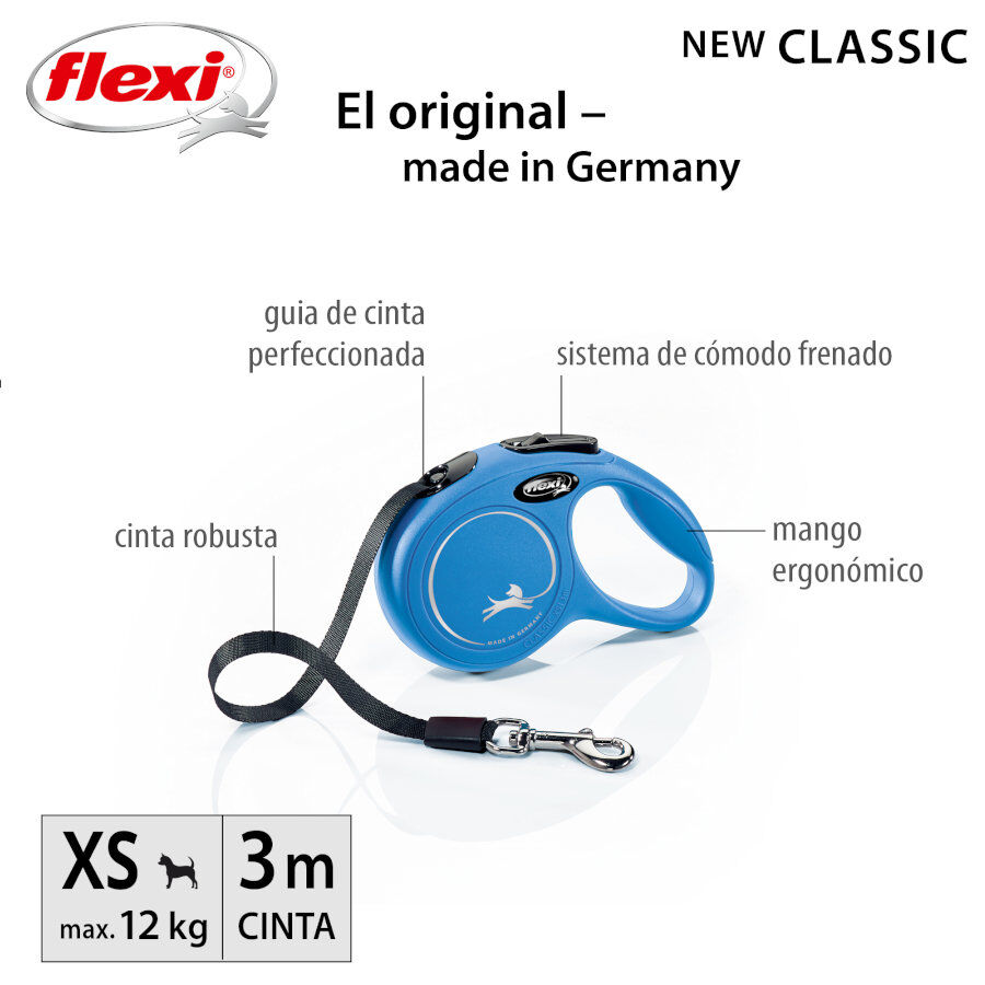 Flexi New Classic Correa Extensible Azul para perros thumbnail