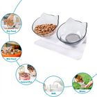 Edipets comedero doble inclinado y elevado transparente para gato, , large image number null