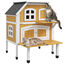 PawHut Casa para Gatos de Madera 78x82x93 cm Caseta para Gatos de 2 Niveles Refugio para Gatos con Techo Asfáltico Terraza y Plataforma de Salto Natural, , large indicador imagen numero 1