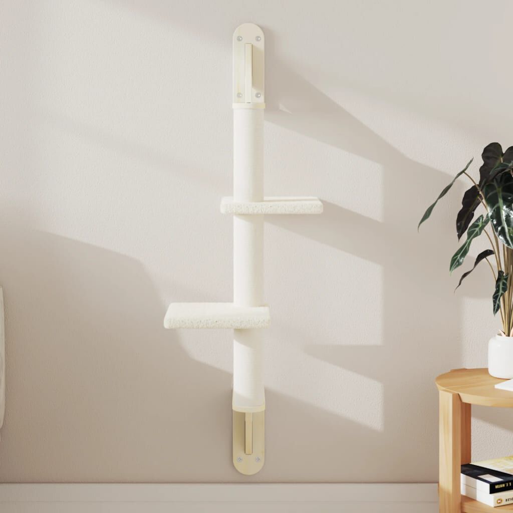 vidaXL &Aacute;rbol rascador para gatos de pared crema 108 cm, , large Imagen numero 2