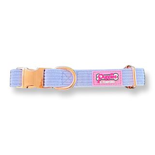 Puppies Pom Poms Collar Pana de Lujo Azul Lavanda para perros
