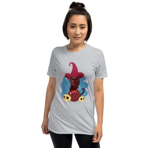 Mascochula camiseta mujer el brujo personalizada con tu mascota gris thumbnail