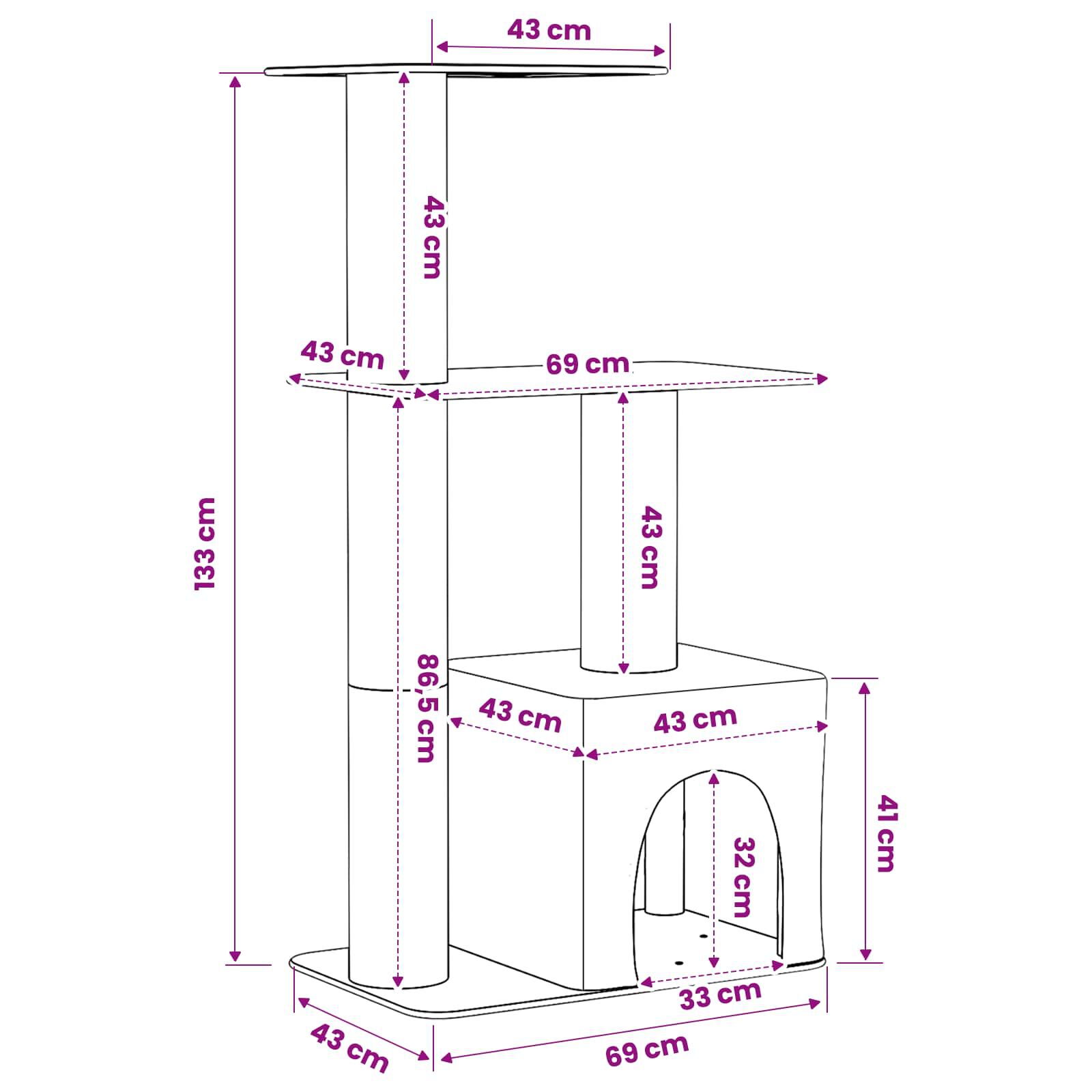 vidaXL &Aacute;rbol para gatos con postes de sisal &Aacute;rbol rascador Muebles animales, , large Imagen numero 4