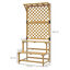 Outsunny Estantería para Plantas de Madera Soporte para Macetas de 2 Niveles con Enrejado para Jardín Patio Terraza Balcón 75x50x166 cm Natural, , large indicador imagen numero 3
