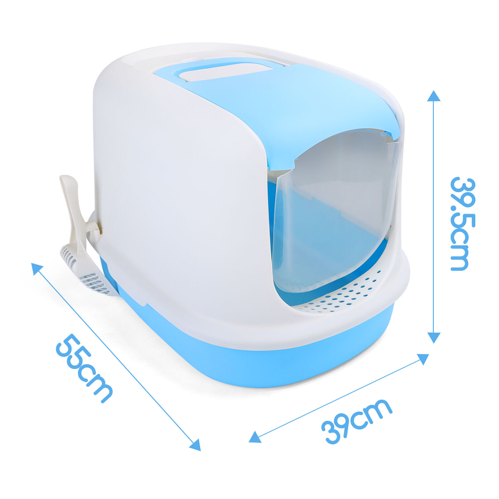 Nobleza - Inodoro para Gatos con Abertura Frontal y Pala, Cajas de Arena para Gatos Cubierta Desmontable, Arenero para Gatos Grande, Azul 55*39*39.5 CM, , large Imagen numero 3