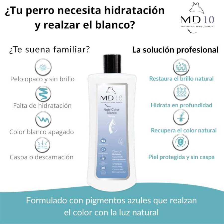 MD-10 Champ&uacute; Hidratante para  Perros de Pelo Blanco, , large Imagen numero 4