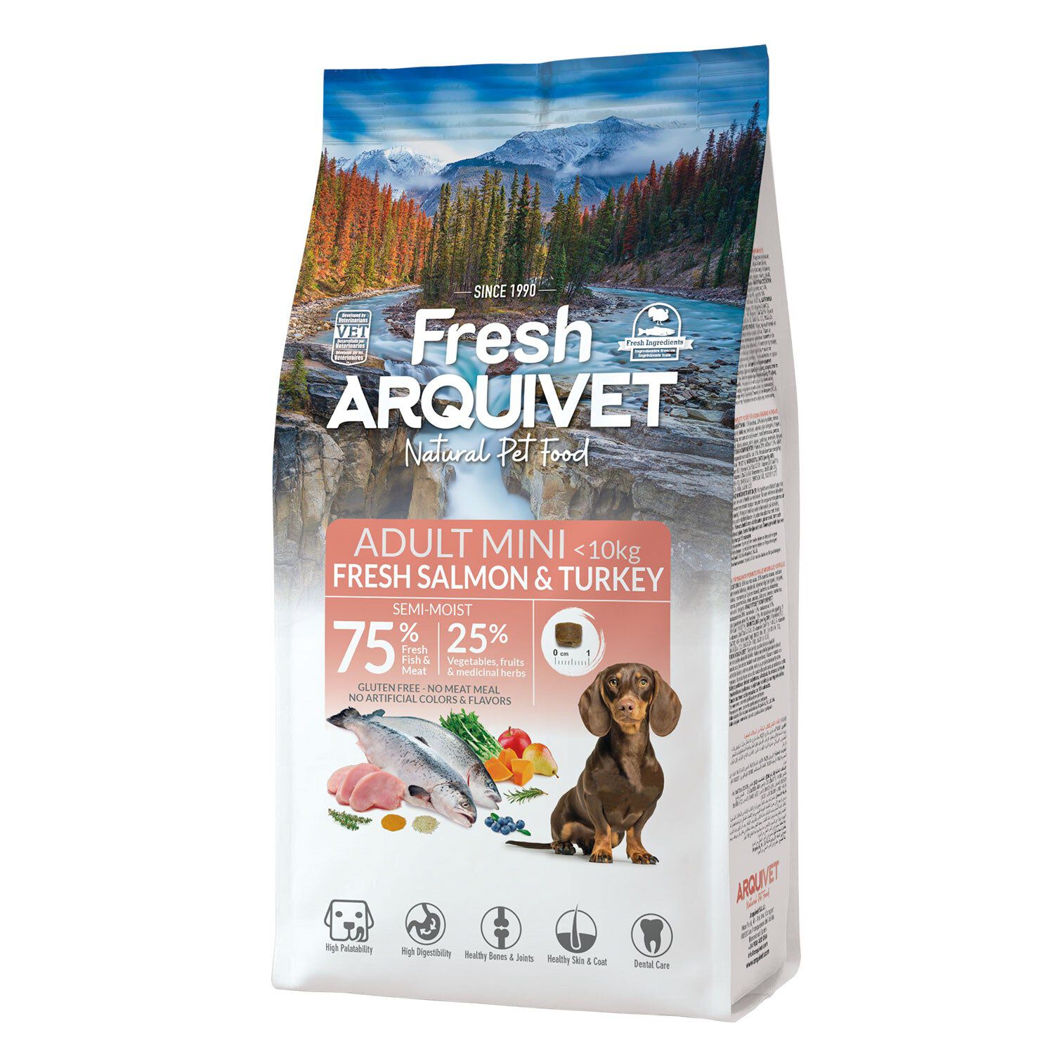 Pienso ARQUIVET Adult MINI 1 kg - Salm&oacute;n & Pavo, , large Imagen numero 3