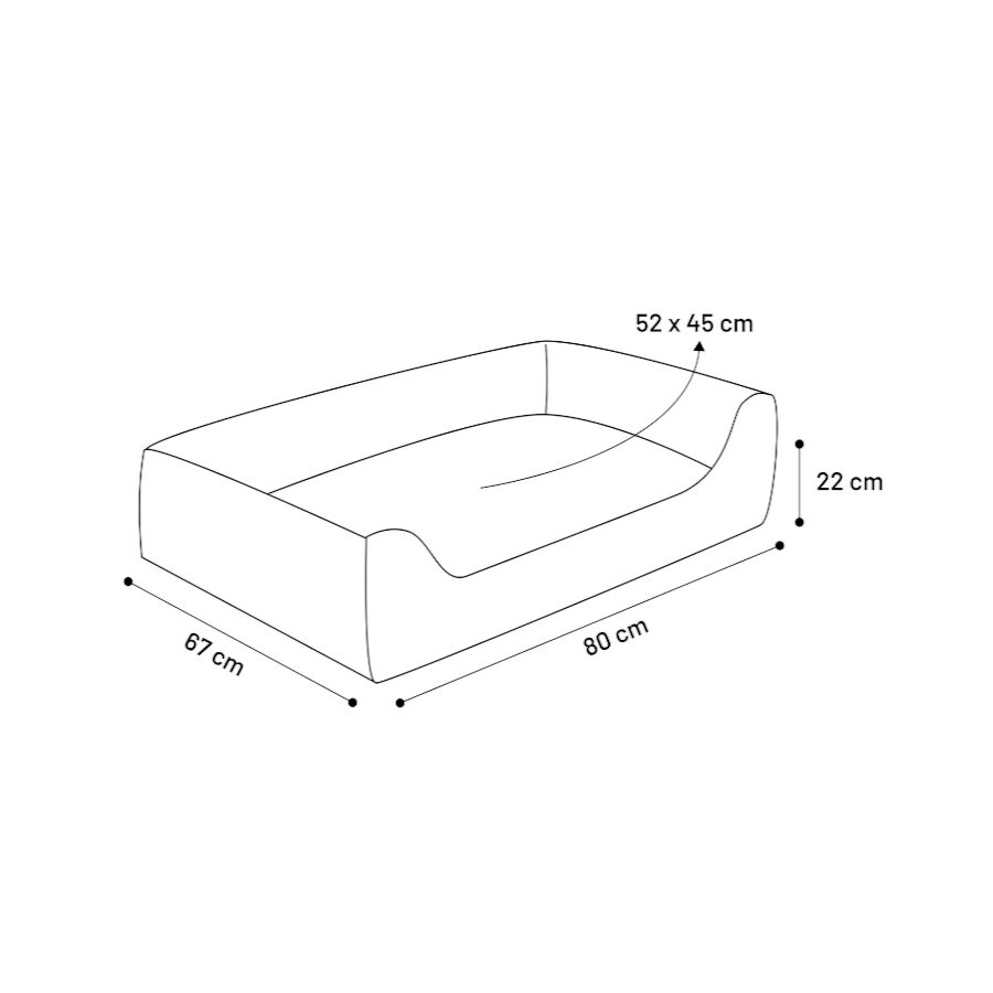 Flamingo Carlota Rectángulo Gris Claro cama cuna para perros thumbnail