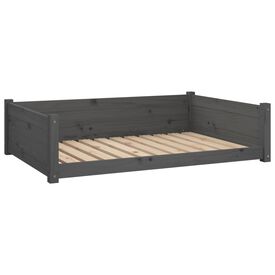 VidaXL Estructura lisa cama de madera gris para perros