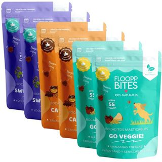 FlooppBITES soft snacks naturales pack 3 sabores para perros