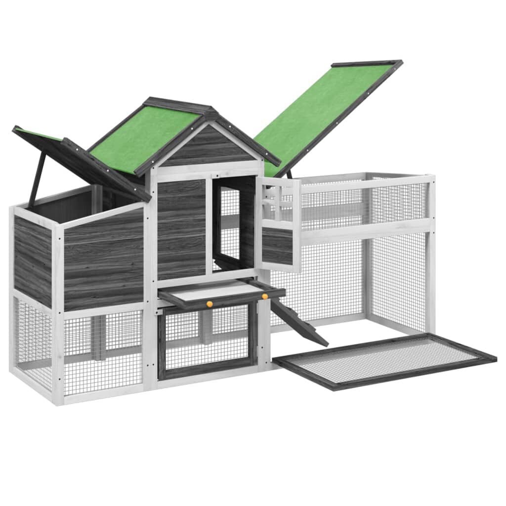 VidaXL Gallinero doble planta negro thumbnail