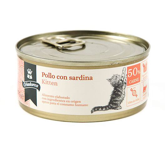 Criadores Kitten Pollo y Sardina lata para gatos, , large image number null