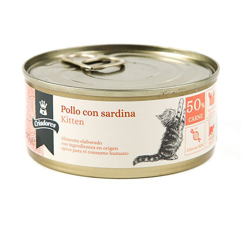 170 g Criadores Kitten Pollo y Sardina lata para gatos