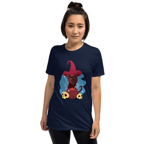 Mascochula camiseta mujer el brujo personalizada con tu mascota azul marino thumbnail